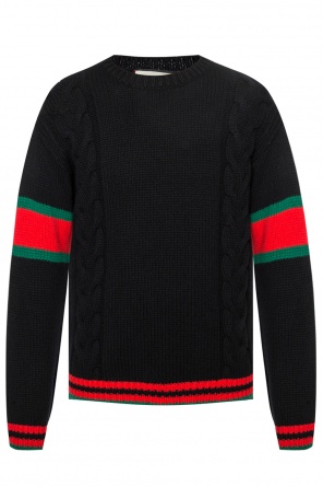 Sweter z wyszytymi pasami, zdjęcie 1 Sweter z wyszytymi pasami od Gucci